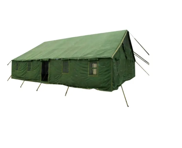 Tente de terrain en toile Polyester imperméable, 40 personnes, vert armée, hiver