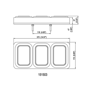 LED Tail Light Box、3 Rectangular Light Assembly 12v dc10 - Product Image 3