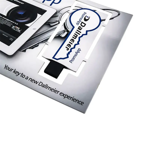 Fabrika özel 16GB OTG USB bellek Web anahtar Flyer klipsli yeni plastik anahtar USB kağıt kartı tam renkler baskı kaynağı promosyon - Product Image 6