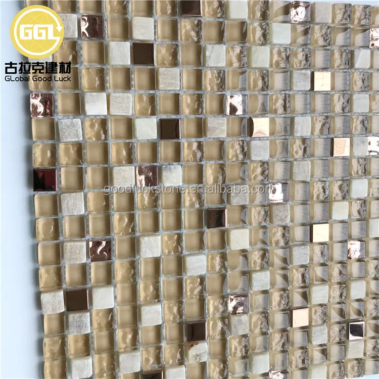 Mini quadrato di forma di cristallo di vetro Mix di pietra bianca mattonelle di mosaico per la decorazione della parete