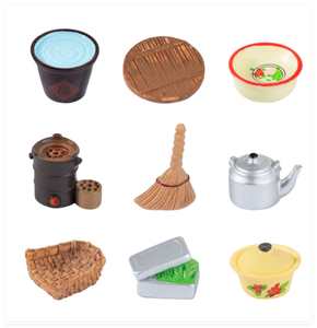 Trung Quốc Phong Cách Cũ 3D Nhựa Thủ Công Chổi Bình Khí Nước Bếp Than Ấm Đun Nước Soong Quét Dọn Hộp Ăn Trưa Tự Làm Thu Nhỏ Nhà Búp bê Bộ Dụng Cụ - Product Image 2
