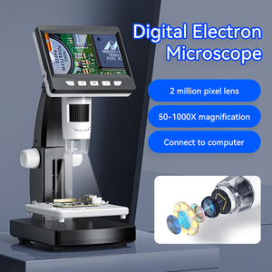Microscopio Digital de alta definición con pantalla LCD, Lupa Electrónica de laboratorio, 8 LED - Product Image 2