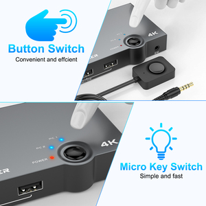 OEM KVM切换器通用串行总线KVM切换器，适用于共享一台高清显示器和键盘鼠标的两台计算机，支持4K @ 60Hz - Product Image 2