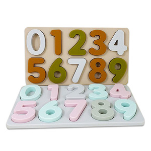 新款3D硅胶数字拼图板智能儿童早教玩具套装，带免费样品，用于训练和玩耍