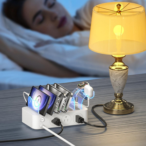 <strong>Factory</strong> Portable Laptop Phone Charger Station Desk Organizer Multi <strong>Device</strong> 3 Ac <strong>Output</strong> 6 Port Usb a and c Charging Station - Product Image 2