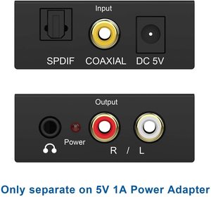 DAC <strong>Digital</strong> SPDIF Optical to <strong>Analog</strong> L/R RCA <strong>Converter</strong> Toslink Optical to 3.5mm Jack Adapter <strong>Digital</strong> to <strong>Analog</strong> Audio <strong>Converter</strong>