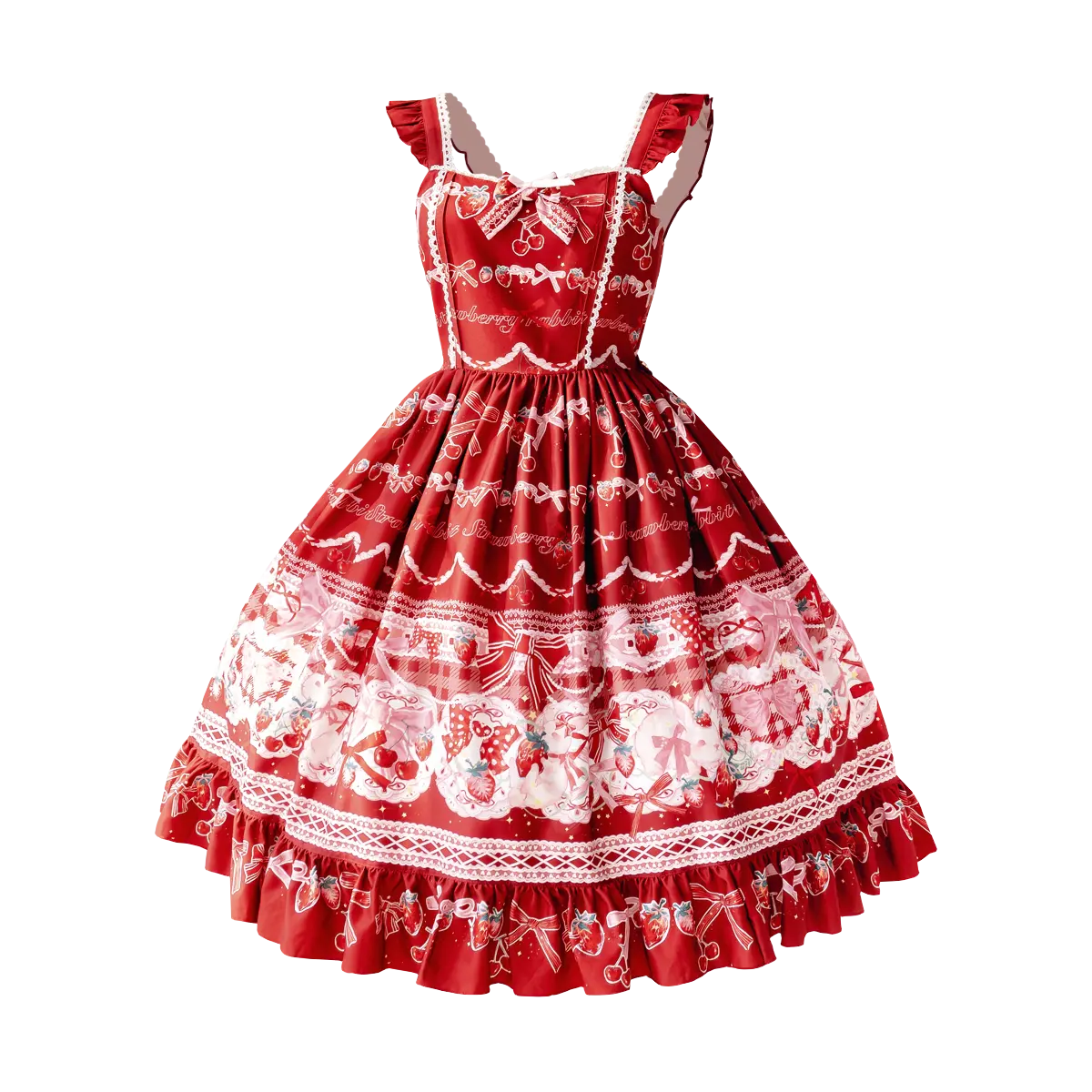 Komplettsatz von guter Qualität süßer einfacher Skater ärmelloser Rock Lolita-Kleid