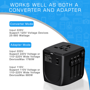 Adaptador de viaje Universal de 100-250V, enchufe eléctrico con 2 salidas USB, enchufe de extensión de cargador de corriente nominal 8A - Product Image 4