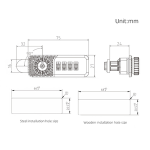 Furniture Cabinet Drawer Number Password Plastic 4 Code Digital Combination Cam <strong>Lock</strong> with Master <strong>Key</strong> - Product Image 3