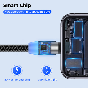 USLION 3 <strong>in</strong> <strong>1</strong> USB Magnetic Charging Cable Type-C Micro-USB 360 Degree Rotate <strong>2</strong> Meter <strong>2</strong>.4A Fast Charging Cable - Product Image 5