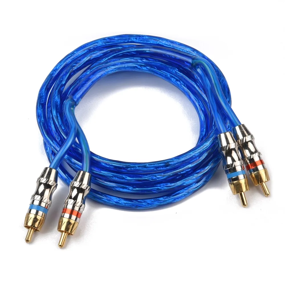 OEM-Cable auxiliar para auriculares, conector macho a macho de 1M, 2M, 3M, 5M, doble RCA, extensión de Cable de Audio para coche