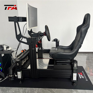 de conducción de coche con soporte de monitor único, kit de simulación de carreras de extrusión de aluminio negro, 4080 - Product Image 5
