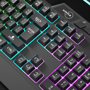 Hot bán 104 RGB Backlit có dây chơi game Bàn phím cơ khí cảm thấy giao diện USB máy tính không thấm nước ngoại vi với người giữ điện thoại - Product Image 5