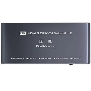 8K HDMI USB 3,0 KVM Converter 3 monitores 2 ordenadores 4K 144Hz 2x3 Monitor triple KVM Keyboard Mouse Converter