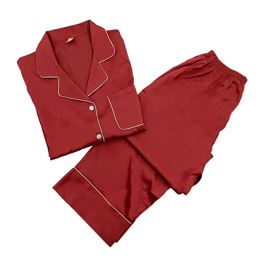 2023 패션 100% 폴리에스터 소프트 잠옷 여성용, 긴 소매 레저 대형 여성 잠옷 세트