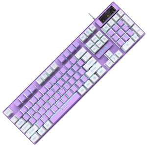 Teclados mecánicos personalizados Teclado mecánico con cable de 104 teclas Luz LED para teclado de computadora PC