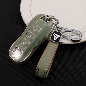 Premium yumuşak TPU araba anahtarı durum kapak aksesuar kabuk Porsche için 718 Cayenne Paramela 911 ile anahtarlıklar çanta anahtarlığı - Product Image 6