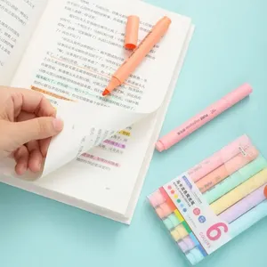 马卡龙彩色笔创意三角杆学生软头绘制记号笔荧光笔 - Product Image 5