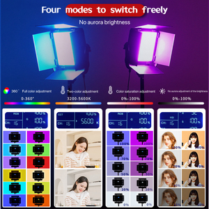 แผงไฟ LED แบบ RGB 50W สำหรับถ่ายภาพอุปกรณ์ให้แสงสว่างในสตูดิโอ U800มืออาชีพ - Product Image 6