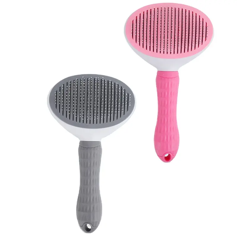 Pet Dog Accessories Cat Soft Hair Brush Grooming And Care Tool Cat Stainless Steel Hair Self cleaning Comb Dogs Cleaning Brush