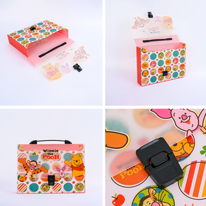 Nuevo diseño elegante caja de almacenamiento de documentos de papel de estudiante de gran capacidad de dibujos animados con asa - Product Image 2