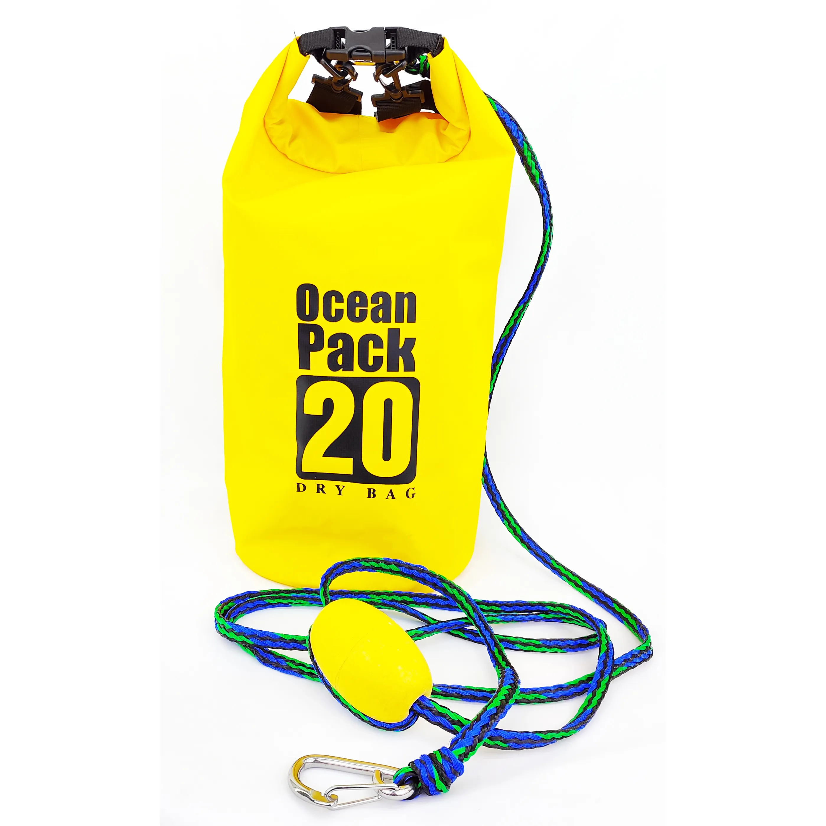 Bolsa seca impermeable de PVC para senderismo, bote flotante de 20L y 30L con cuerda de espuma, para Kayak al aire libre
