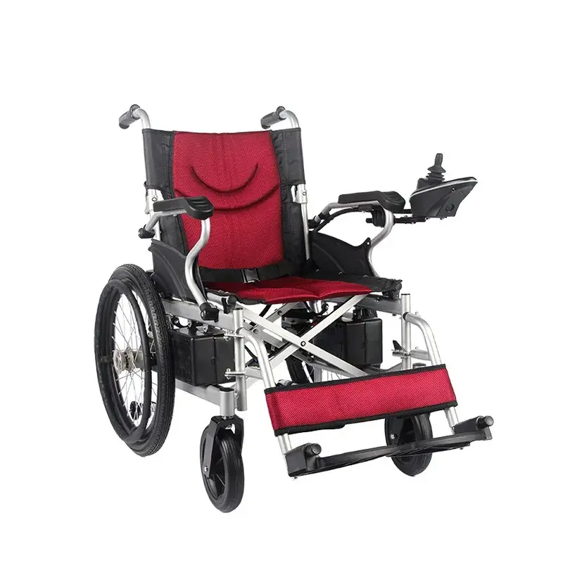 Hafif alüminyum alaşımlı manuel elektrikli tekerlekli sandalye katlanabilir elektrikli tekerlekli sandalye devre dışı