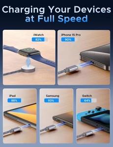 OEM High Quality Five-In-One Aluminum Alloy Magnetic Wireless Charging Cable Multi-Function for iOS for <strong>Apple</strong> Watch Mobile Nylon - Product Image 3