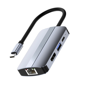 6 In1 Hub USB3.0 + USB2.0 * 2 + HDTV + ricarica USB-C PD + porta Ethernet 100mpbs tipo-C Hub Laptop tipo C Docking Station - Product Image 3