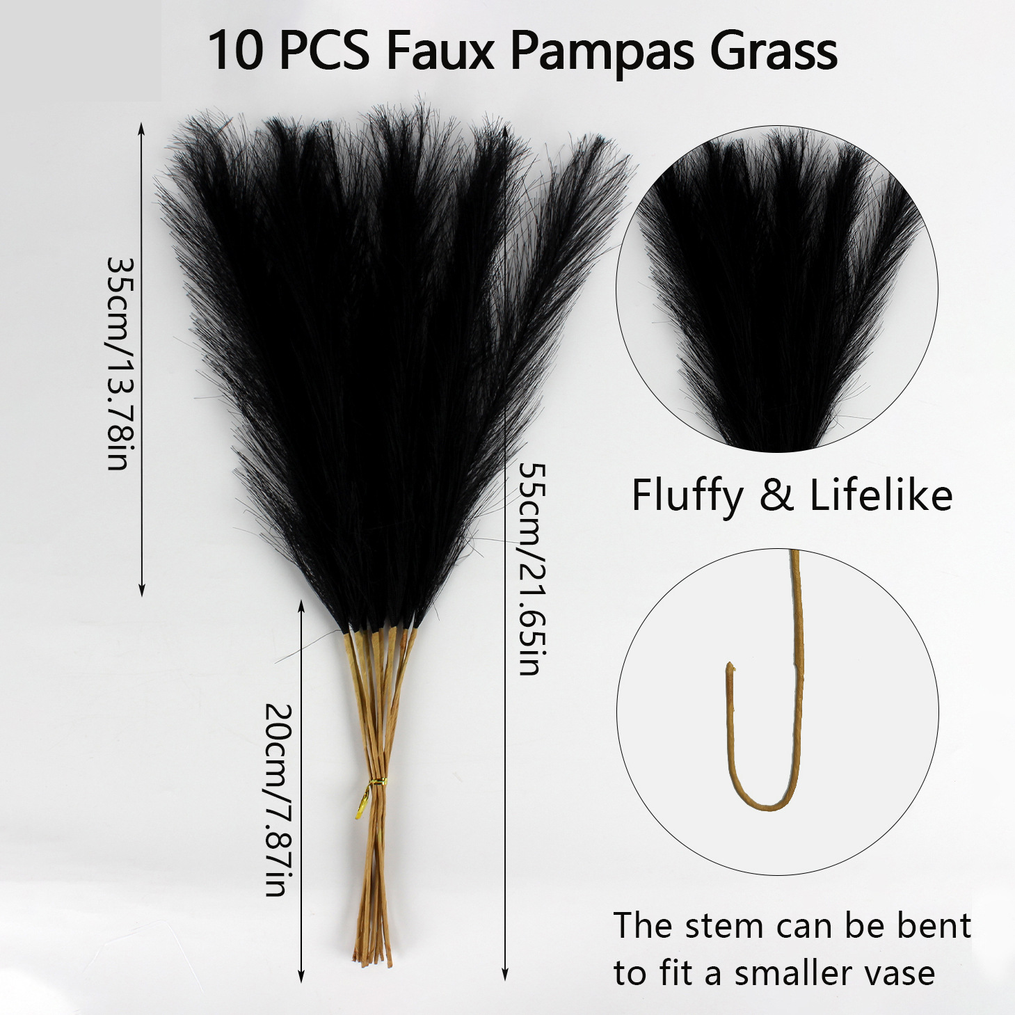 Herbe de pampas noire 10pcs