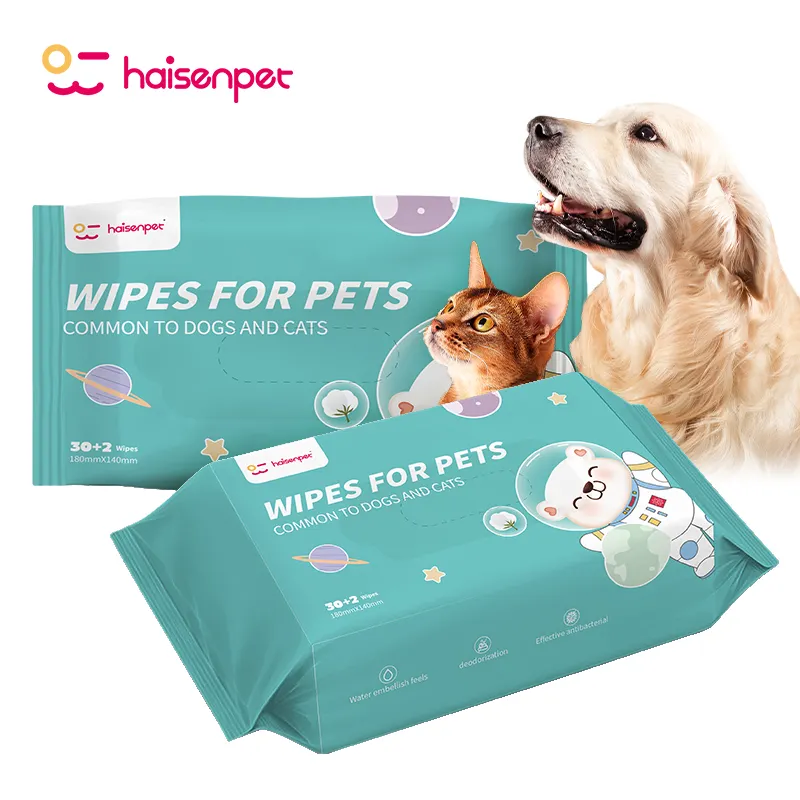 Vente en gros de lingettes humides pour chiens et chats Lingettes de toilettage pour animaux de compagnie Lingettes humides douces pour animaux de compagnie