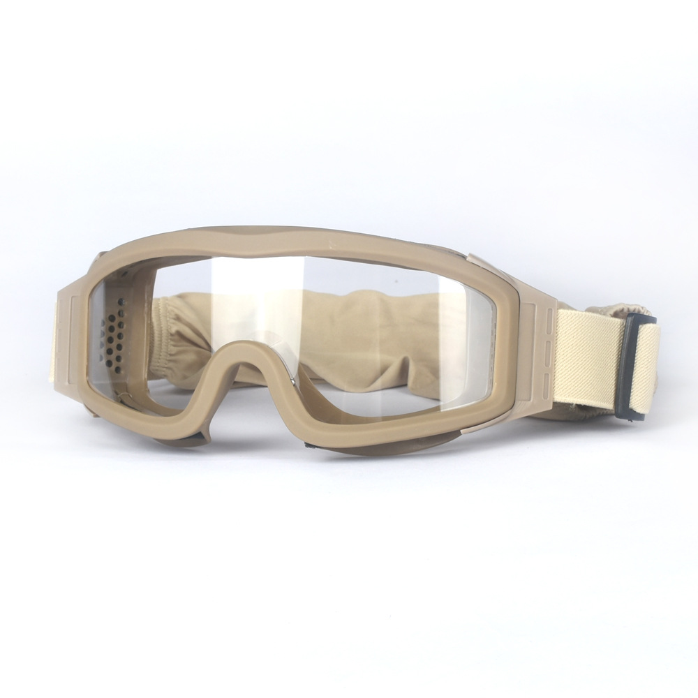 khaki frame/transparent lens