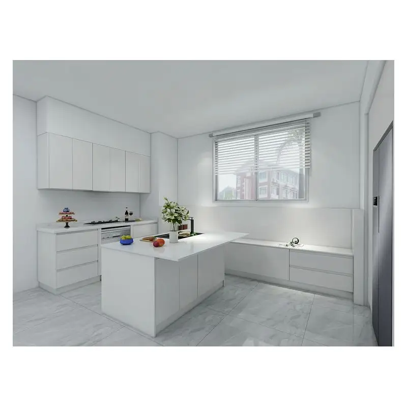 Toptan modern mutfak tasarım ucuz mutfak dolapları yüksek parlak lake MDF mutfak dolapları