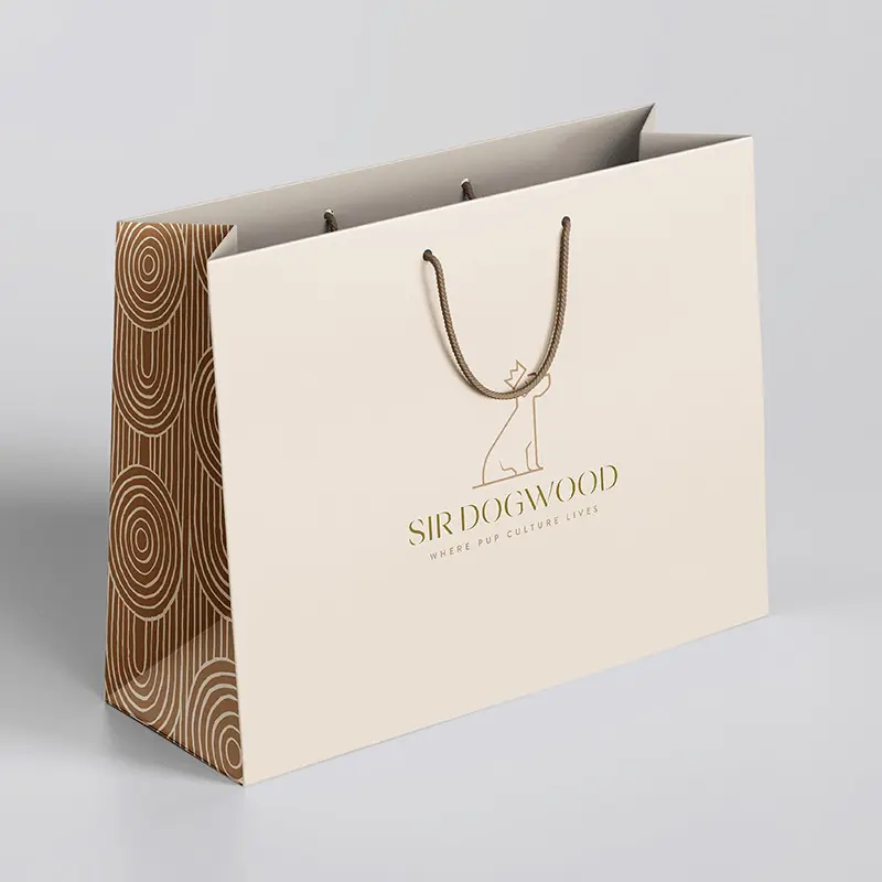 Impresión personalizada con logotipos Bolsas de papel de compras de lujo para ropa Zapatos