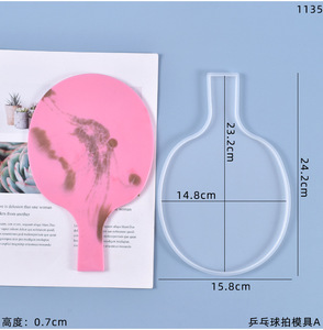 Diy Epoxy Resin Ping Pong Paddle Silicone <strong>Mold</strong> Table Tennis <strong>Racket</strong> Silicone <strong>Mold</strong> for Craft Resin