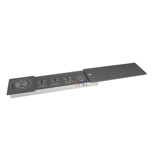 Toma de corriente multifunción con cargador inalámbrico, cubierta deslizante oculta para escritorio - Product Image 3