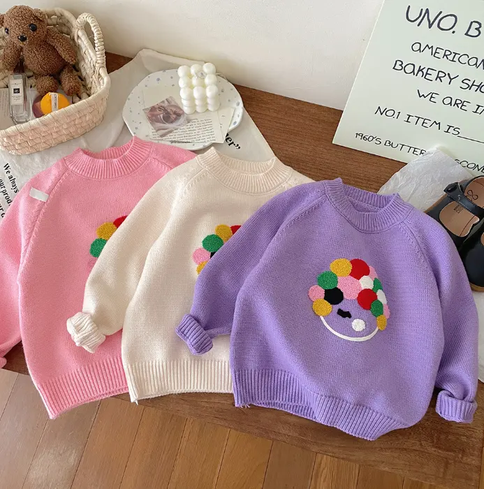 女の子のための卸売子供キッズニットセーター小さな女の子のセーターファッションセーターキッズ