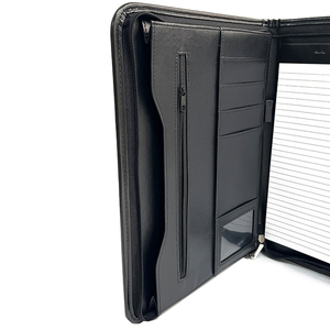 Carpeta de archivo de compendio de Padfolio de cuero de lujo negro con Cuaderno de tamaño A4 - Product Image 3
