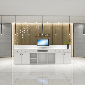 Tùy chỉnh hiện đại hình vòng cung gỗ quầy bar quầy tiếp tân cho trường khách sạn Beauty Salon Mall & sử dụng ngoài trời - Product Image 4