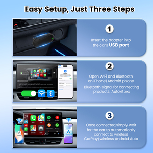 Taşınabilir Carlink kiti hızlı bağlantı Xair Online yükseltme ses kontrolü çift kablosuz Usb oto Carplay adaptörü Android kutusu arabalar için - Product Image 4