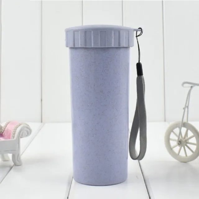 Xícaras de plástico para bebidas, baixa venda on-line de copo de trigo com tampa de material eco verde biodegrau