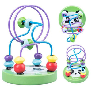 Mini cartone animato in legno con perline giocattolo per 1-3 anni di bambini di riconoscimento del colore puzzle di educazione precoce genitore-bambino - Product Image 4