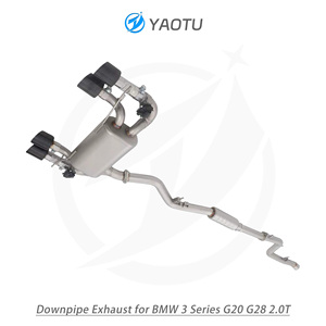 YT Edelstahl Mid-Rear Schall dämpfer (Dual Quad-Exit) für den neuen BMW 3er <span class=keywords><strong>G20</strong></span> G28 2.0T (China VI B) - Product Image 5
