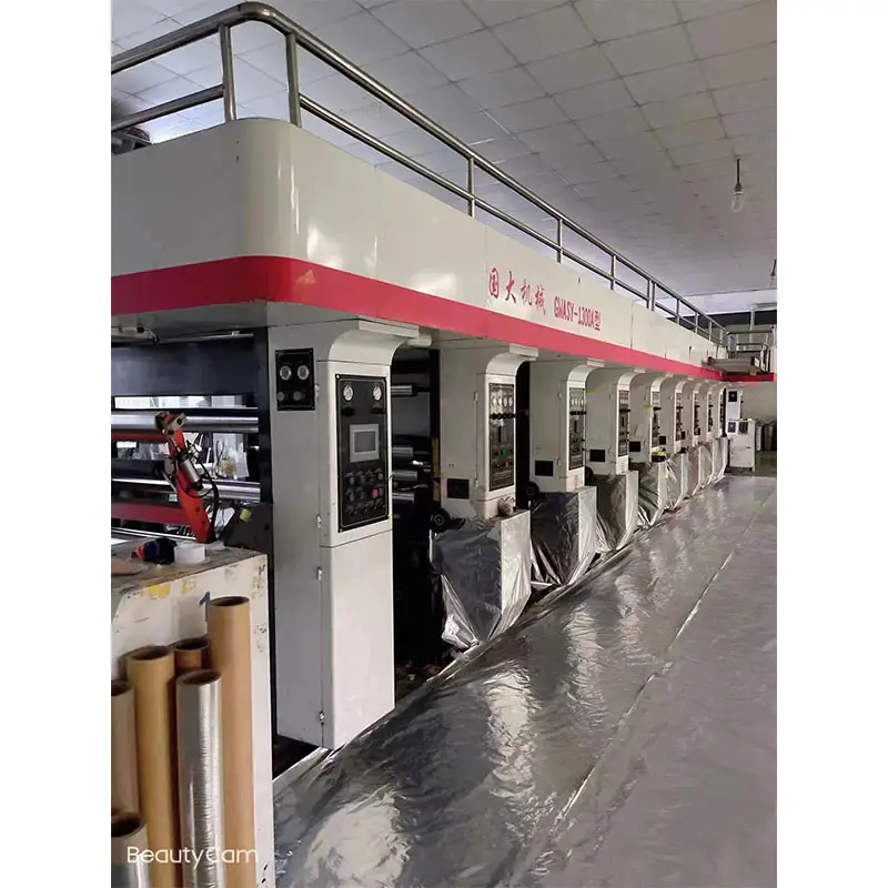 Máquina de impresión de rotograbado de alta velocidad, película BOPP de 1300mm de ancho, 9 colores, para papel de PVC, película BOPP
