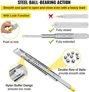Furniture Hardware 220KG Ball Bearing <strong>Slides</strong> <strong>Drawers</strong> <strong>Guides</strong> Locking Heavy Duty <strong>Drawer</strong> <strong>Slide</strong> <strong>Rail</strong> - Product Image 3