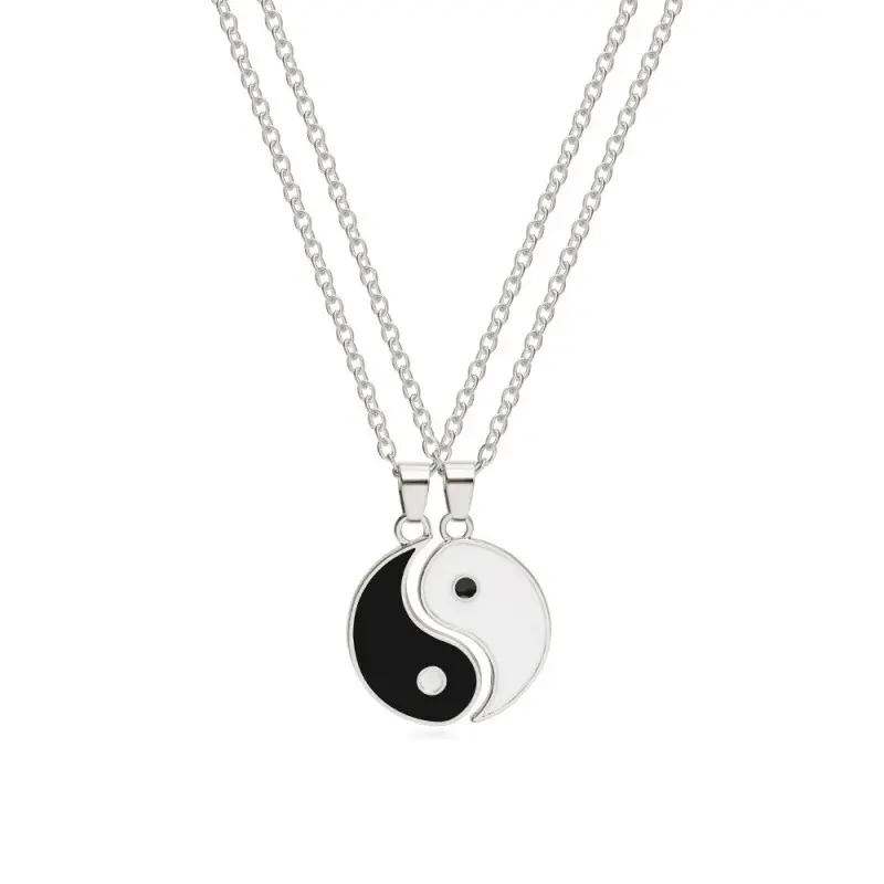 Gioielli di moda BFF Friendship Taichi collane lega smaltata Best Friend Lovers coppie Yin Yang collana con ciondolo