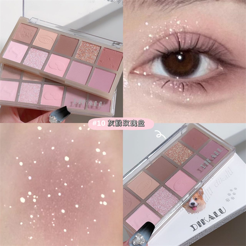 10 couleur fard à paupières 10 # gris rose rose