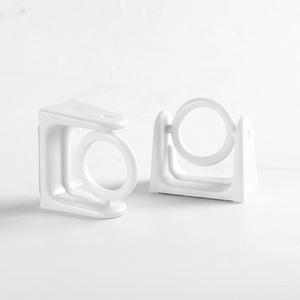 360度旋转环伸缩杆钩固定支架2三角挂杆环自由打孔窗帘杆支架 - Product Image 1