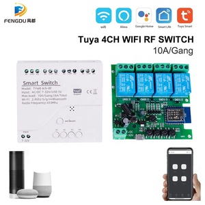 Tuya4ギャングリレーサポートAlexaGoogle Home DC/AC 7-32V 85-250V 433Mhzスマートスイッチ4CHWiFiスイッチスマートリモートコントロールスイッチ - Product Image 2