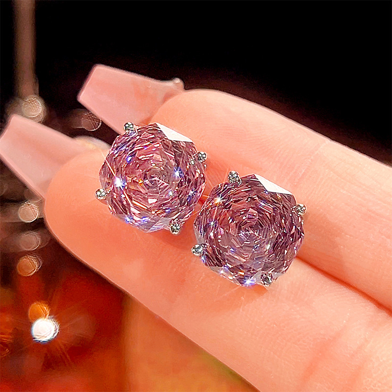Boucles d'oreilles roses séchées